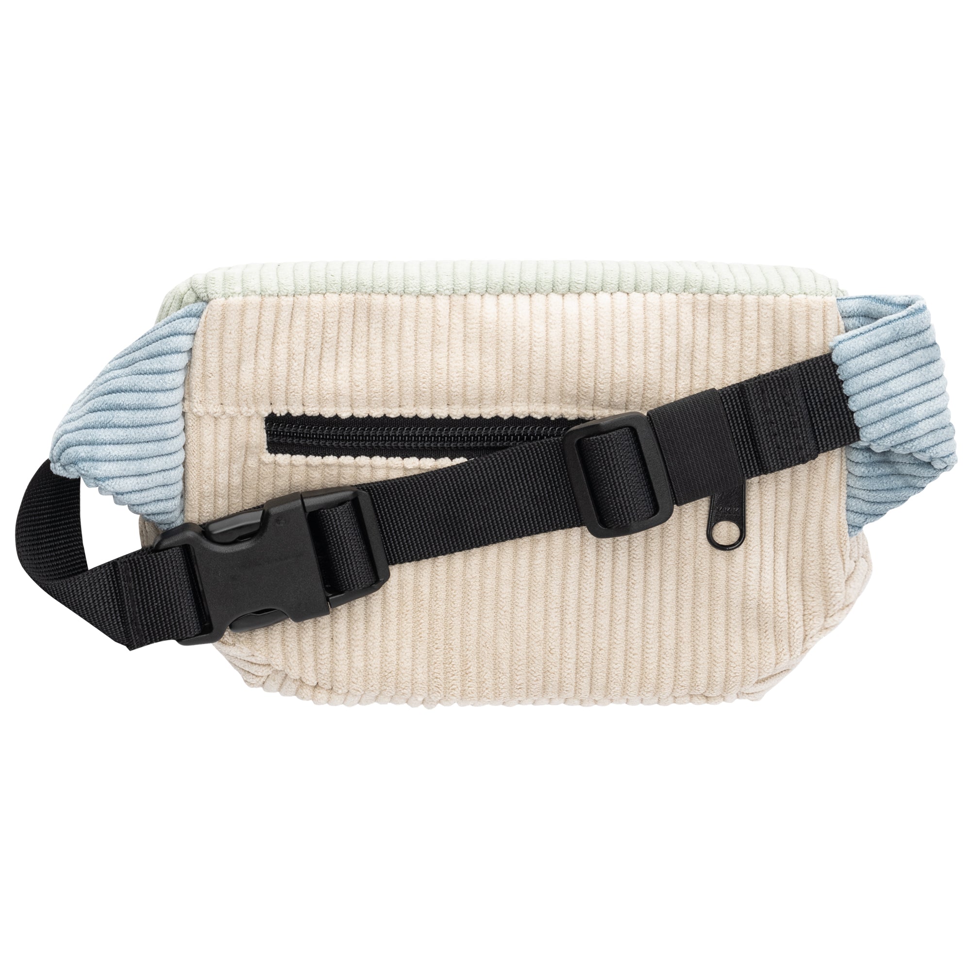 Bauchtasche eckig klein, Cord Farbtrio (1) #farbe_Beige / Mint / Hellblau