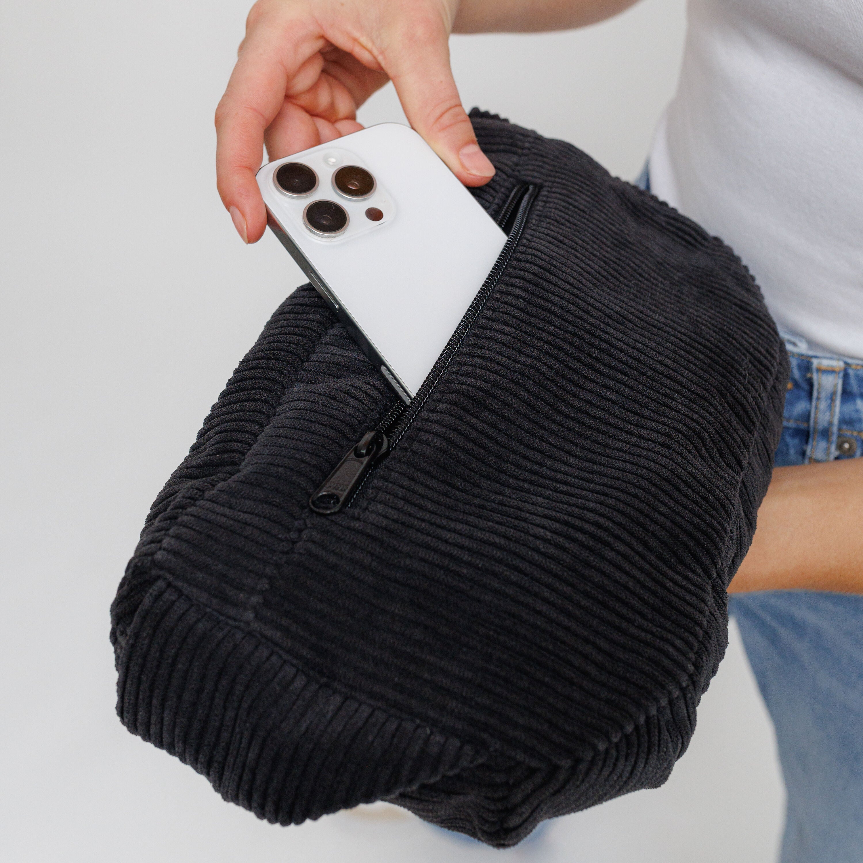 Bauchtasche groß, Cord schwarz (5) #farbe_schwarz