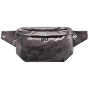 Bauchtasche eckig, Kunstleder Glitter Grau