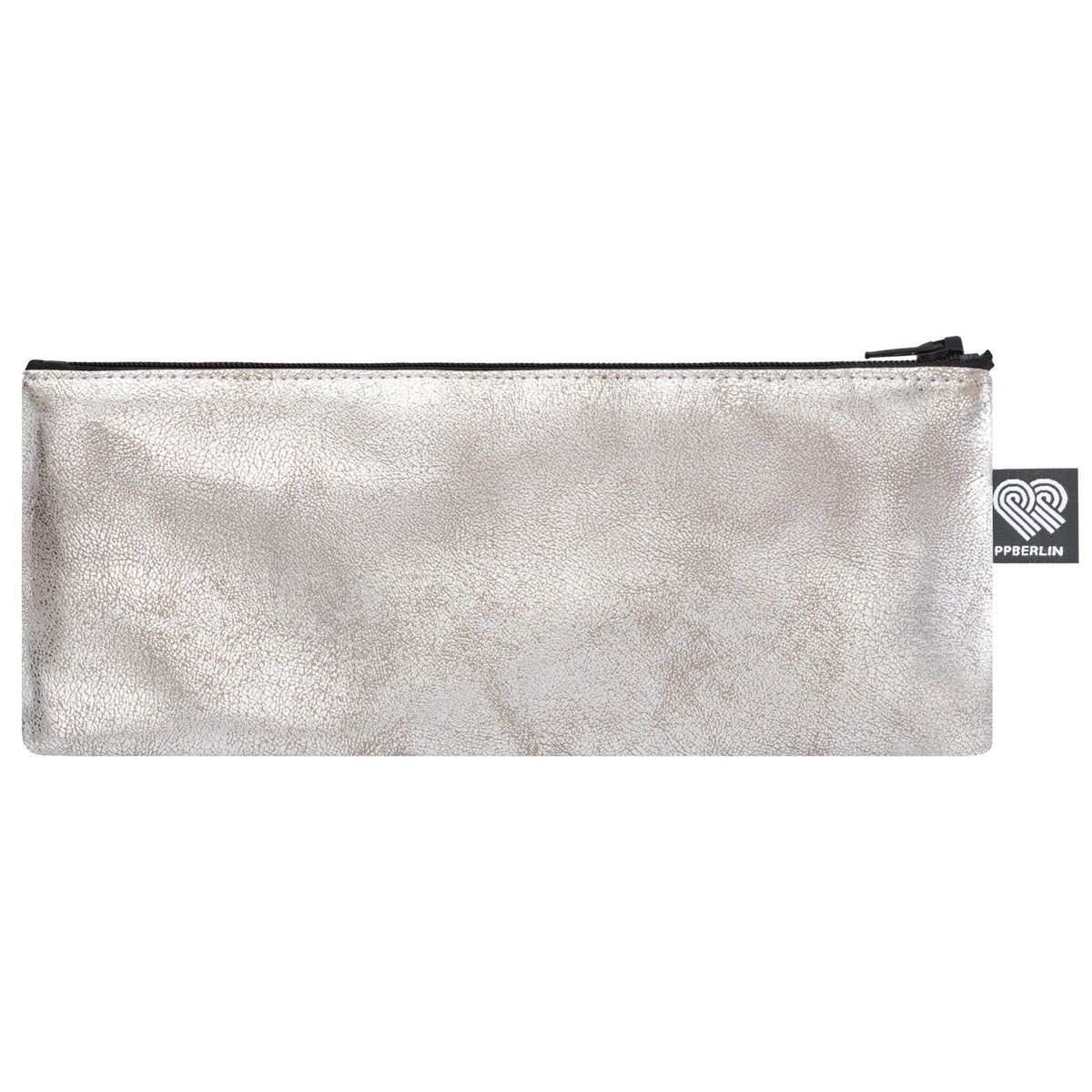 Etui lang, Kunstleder Glitter Silber Vorderseite (0) #farbe_Silber