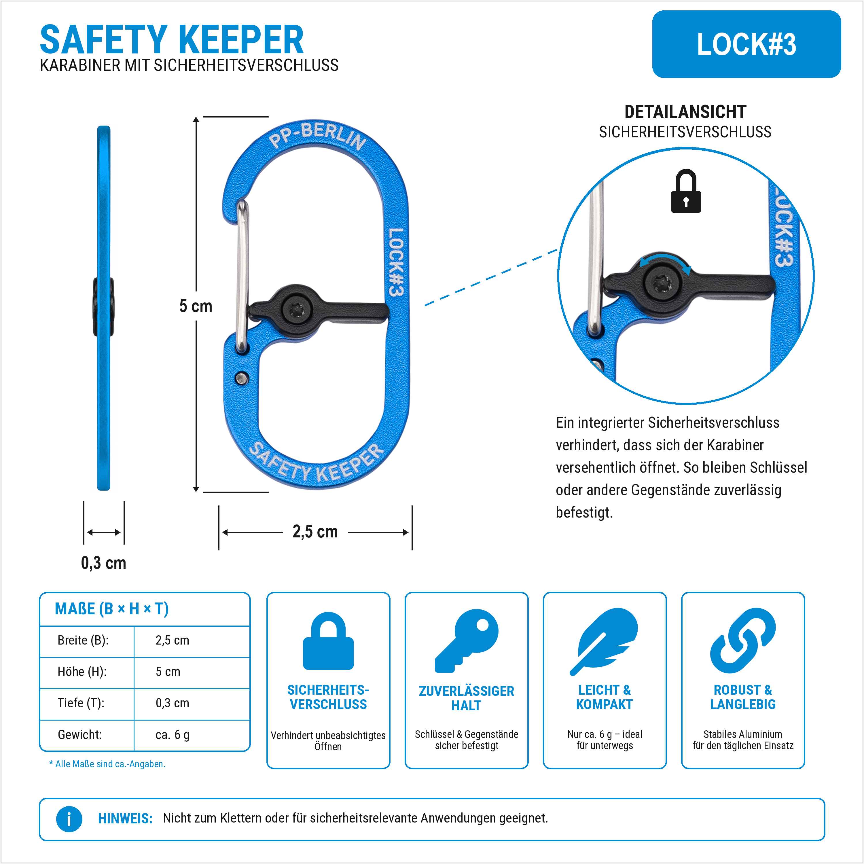 Safety Keeper PP-Berlin Azurblau Technische Zeichnung (3) #farbe_Azurblau