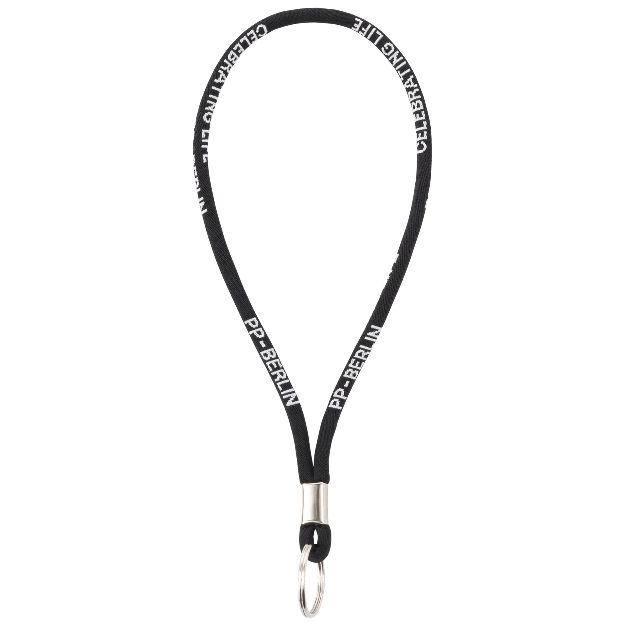 PP-Berlin Lanyard / kurzes Schlüsselband Schwarz Vorderansicht (0) #farbe_Schwarz