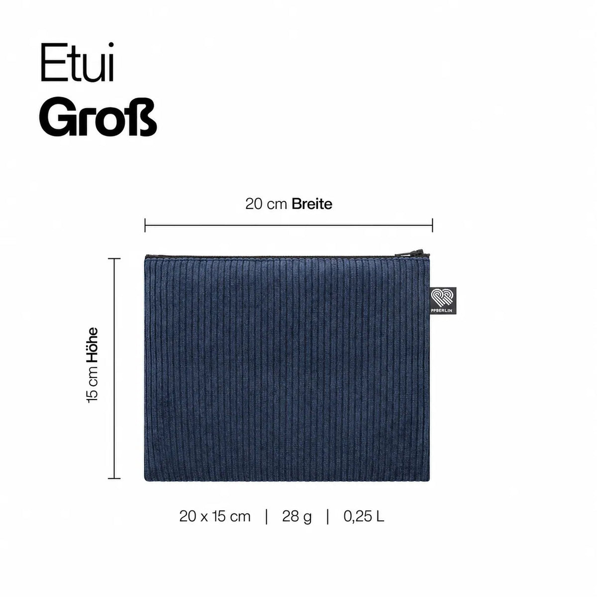 Etui Groß in dunkelblauem Cord Technische Zeichnung #farbe_dunkelblau