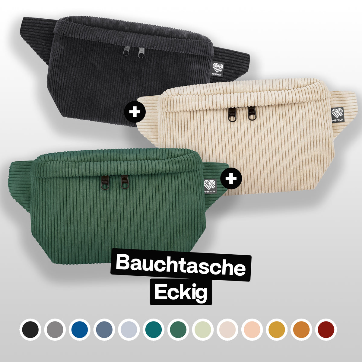 Bauchtaschen Bundle "Dreierpack Eckig"