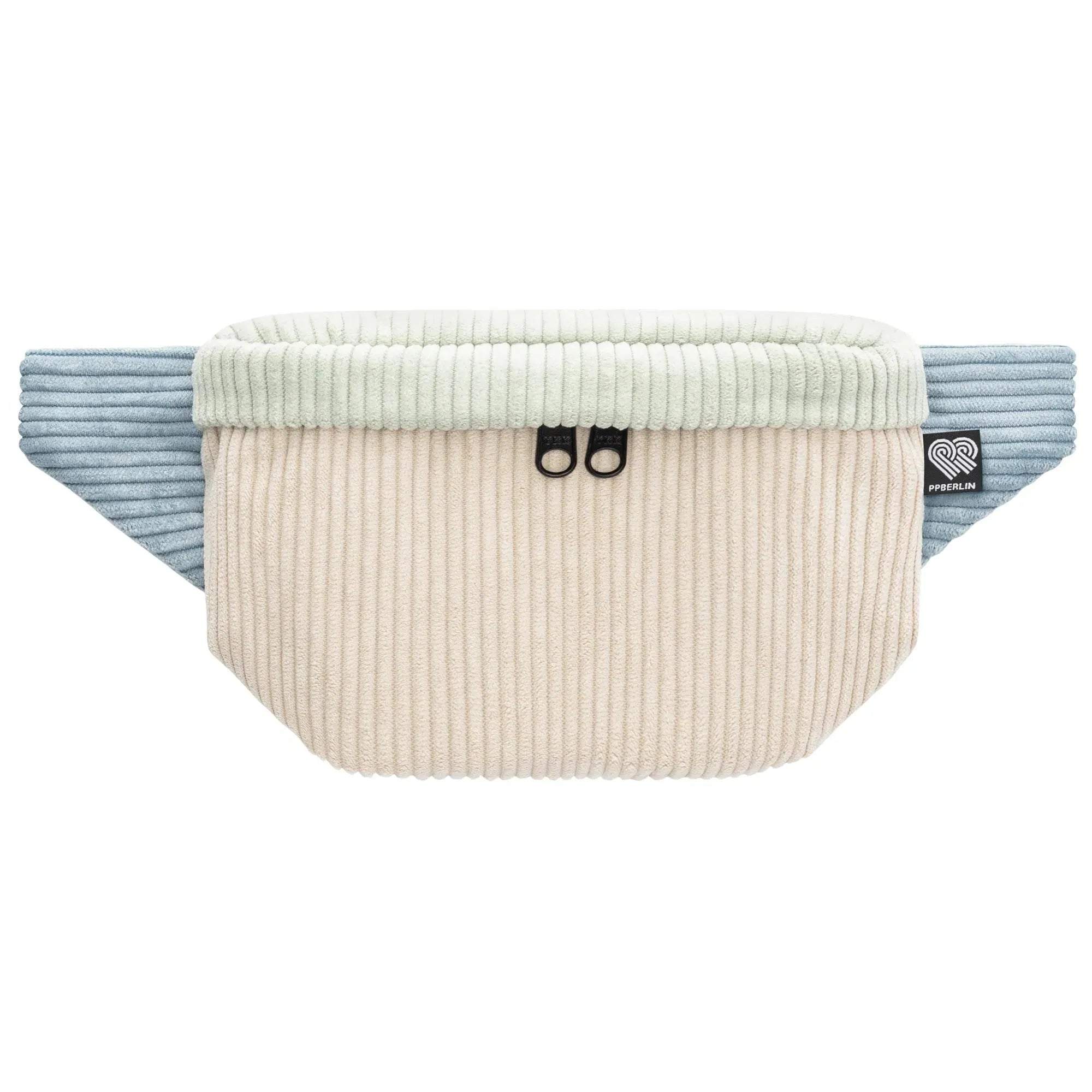 Bauchtasche eckig klein, Cord Farbtrio (0) #farbe_Beige / Mint / Hellblau