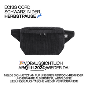 Bauchtasche eckig, Cord Schwarz