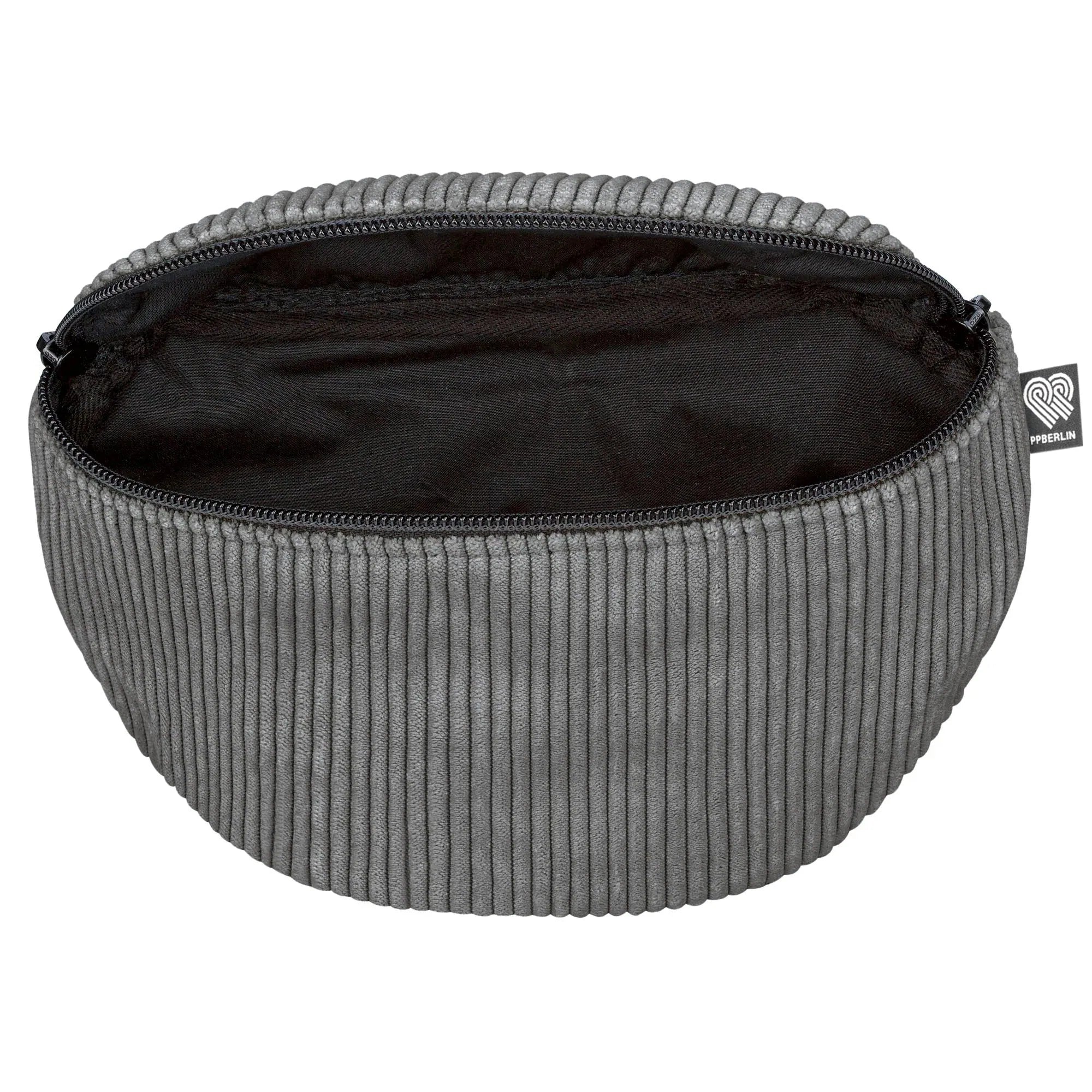 Bauchtasche klassisch, Cord Grau Innenansicht (2) #farbe_Grau