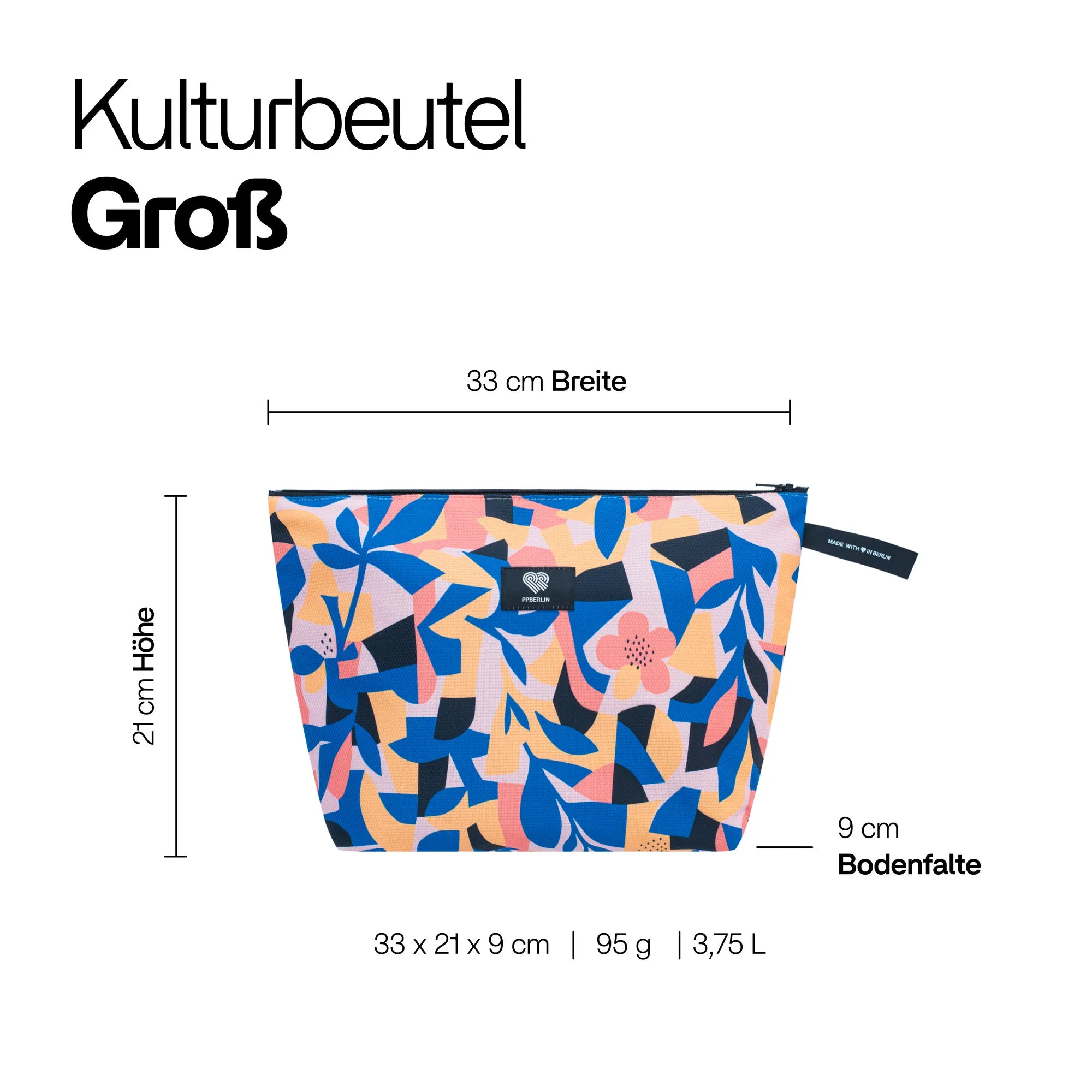 Kulturbeutel Groß Meeresplastik Limited Edition 01 Floral Technische Zeichnung (2) #größe_groß
