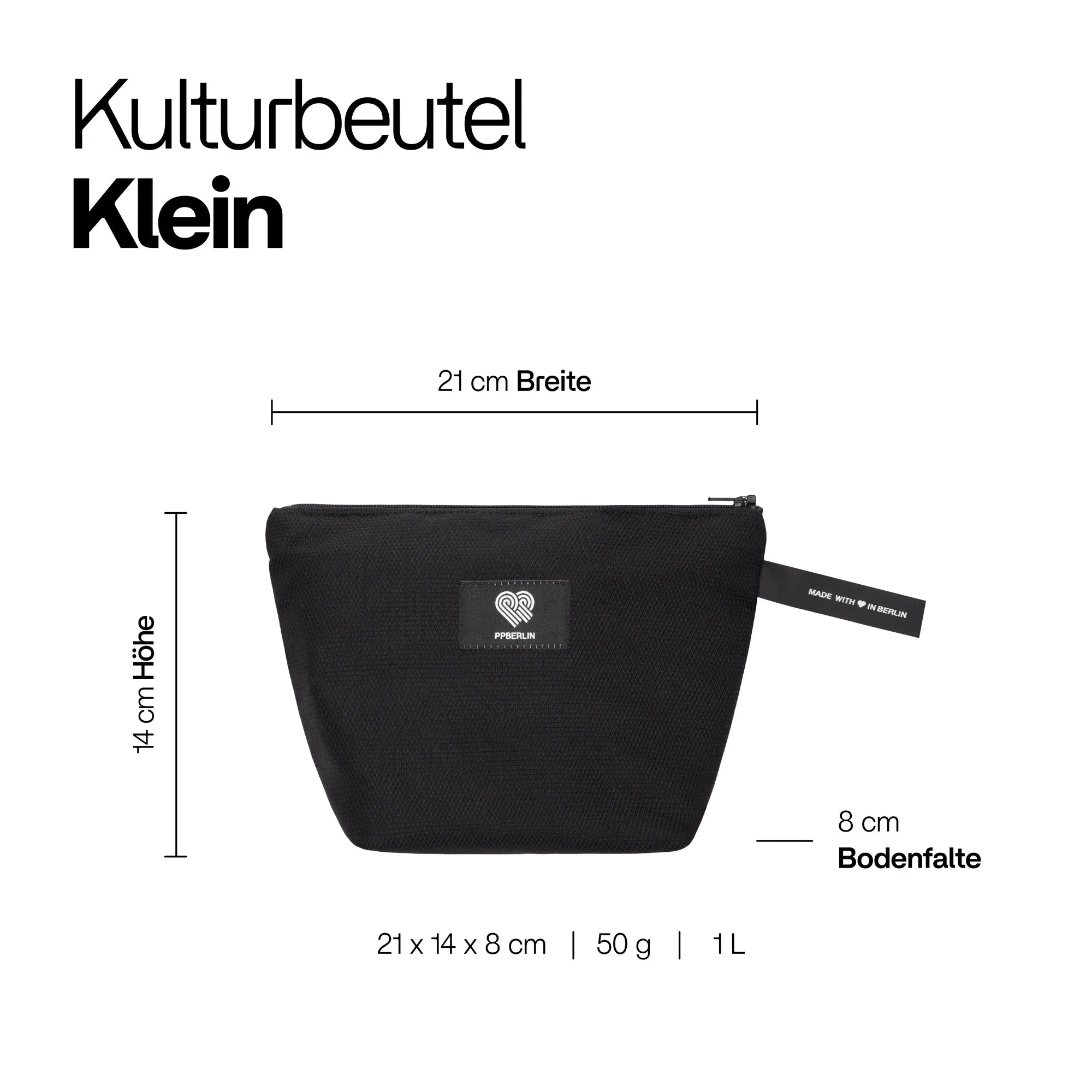 Kulturbeutel Klein Technische Zeichnung #größe_klein