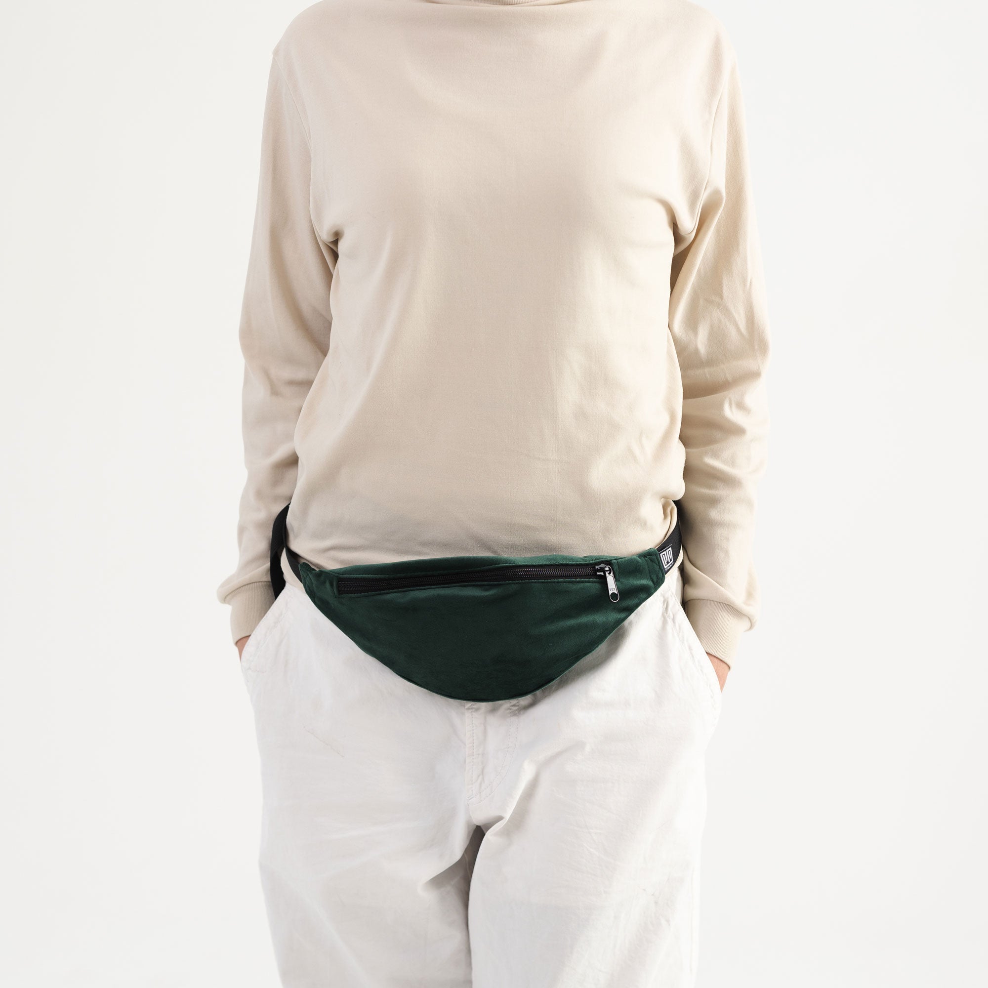 Bauchtasche Samt Schmal Model1 (3) #farbe_Grün