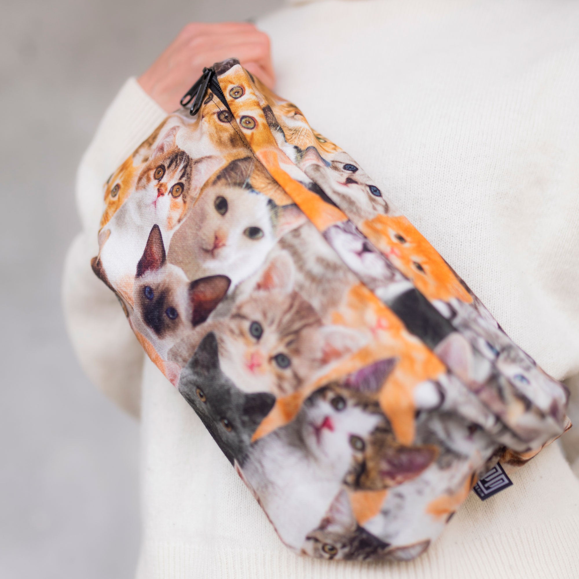 Bauchtasche Stoff Groß (2) #motiv_katzen